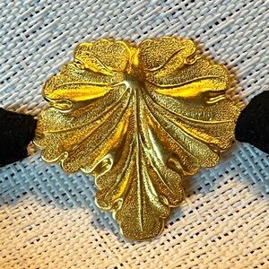 Vintage chocker gold/black by Citrine 925